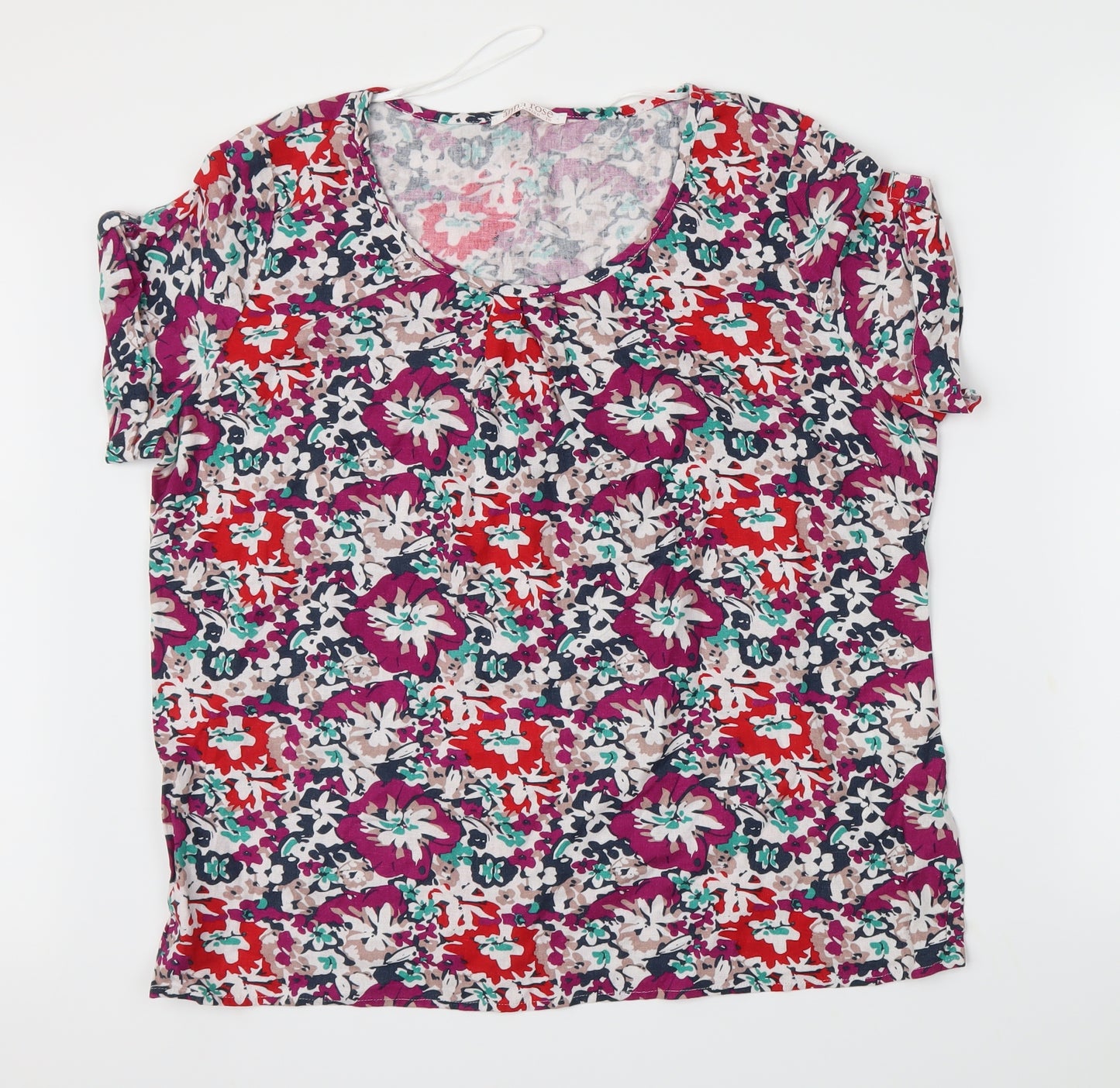 Anna Rose Womens Multicoloured Floral  Basic T-Shirt Size 18