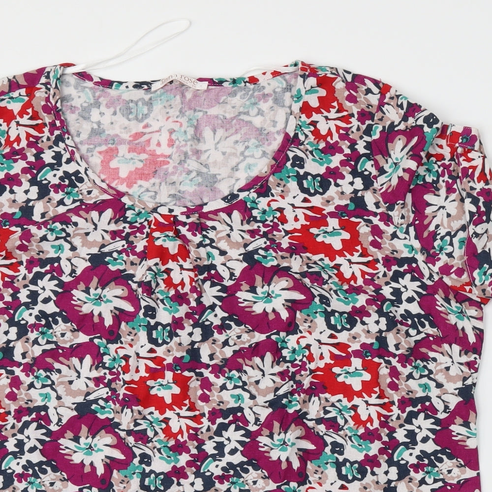 Anna Rose Womens Multicoloured Floral  Basic T-Shirt Size 18