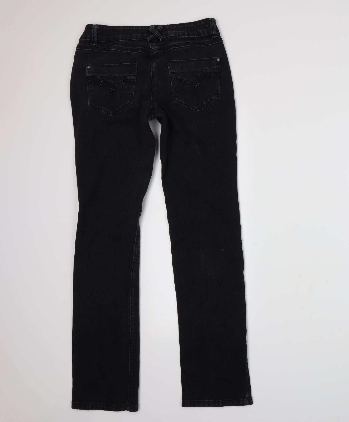 F&F Womens Grey  Denim Straight Jeans Size 10 L28 in