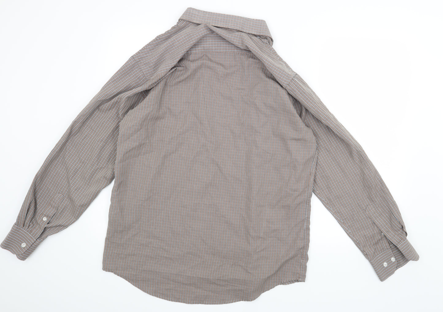 Tootal Mens Brown Check   Dress Shirt Size M