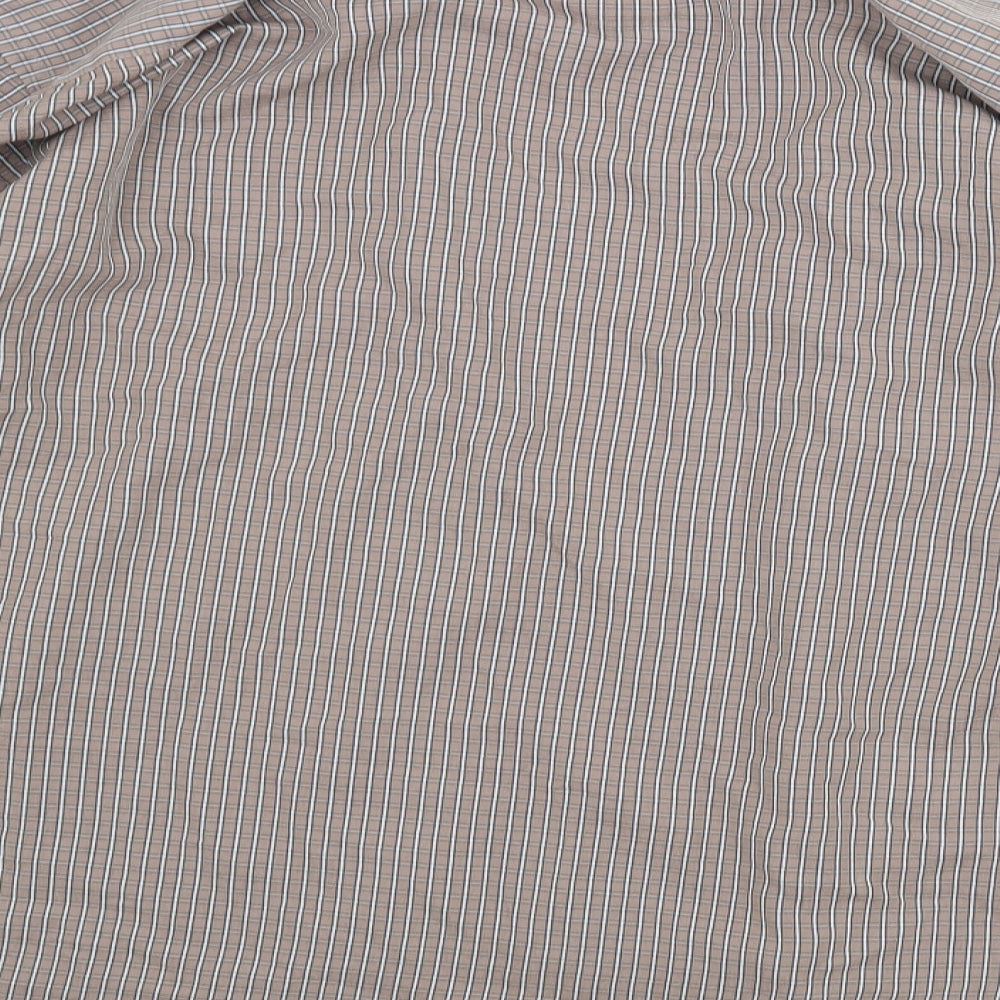 Tootal Mens Brown Check   Dress Shirt Size M