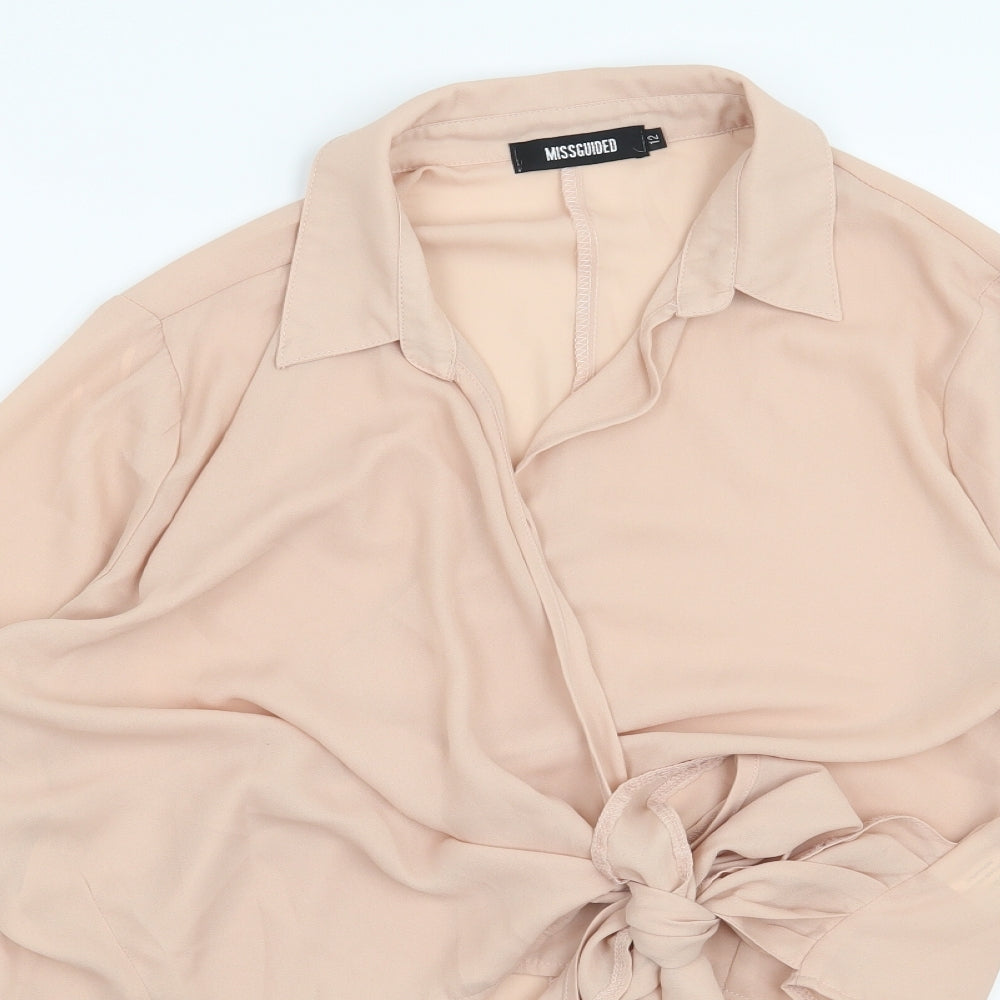 Missguided Womens Pink   Wrap Blouse Size 12