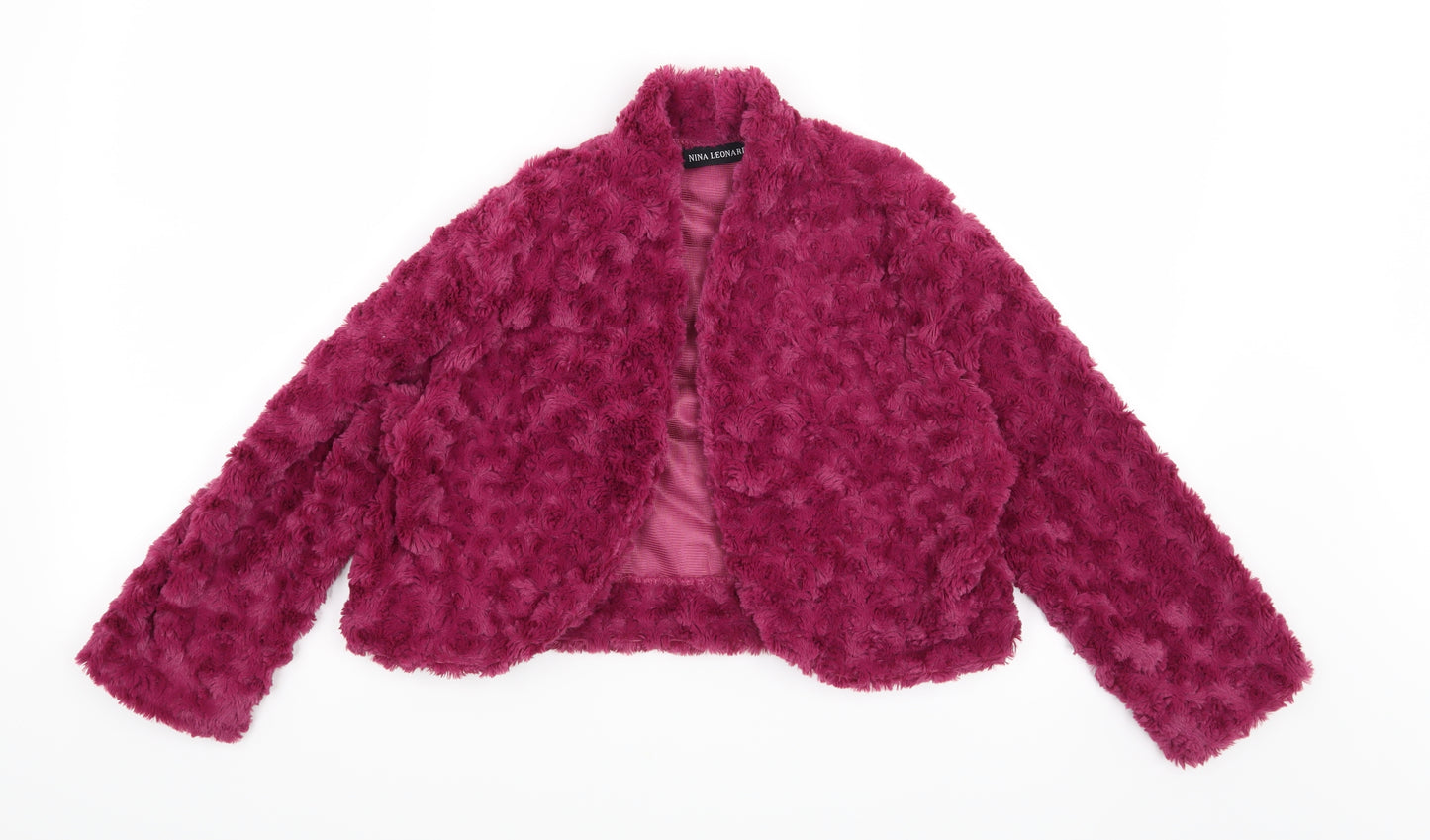 Nina Leonard Womens Pink   Shrug Jumper Size M