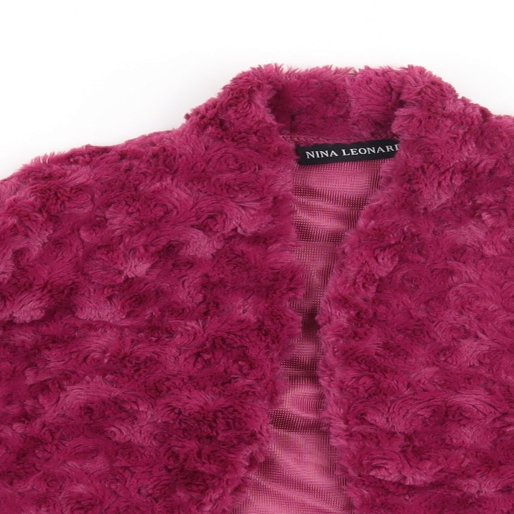 Nina Leonard Womens Pink   Shrug Jumper Size M