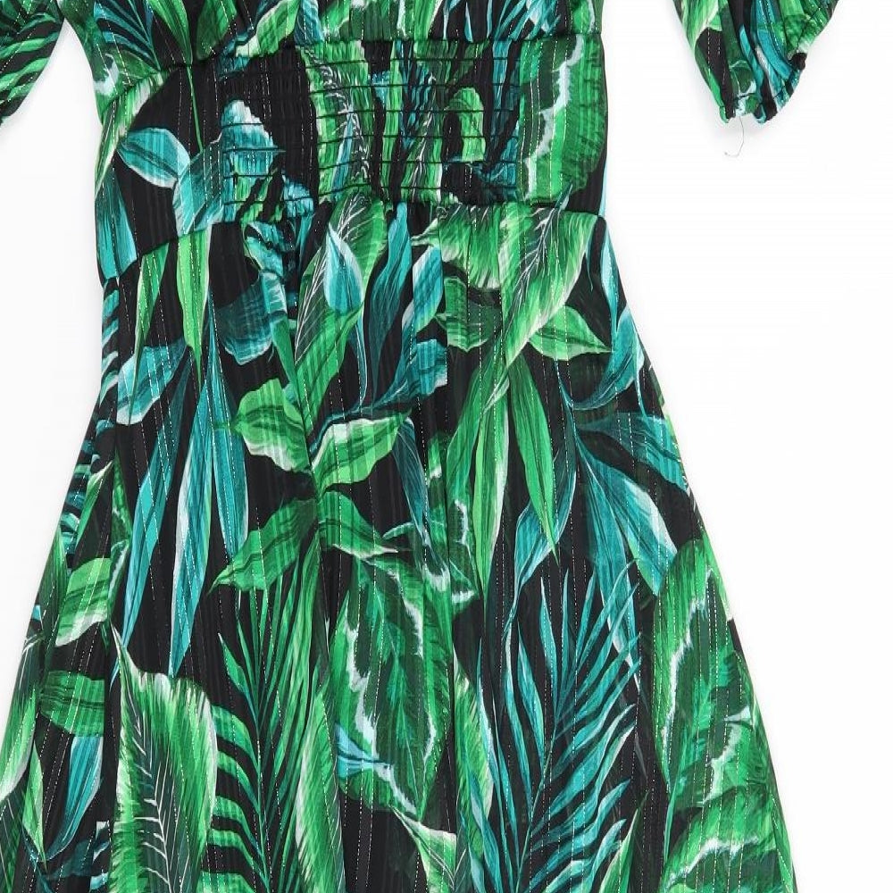 F&F Womens Green Floral  Maxi  Size 6