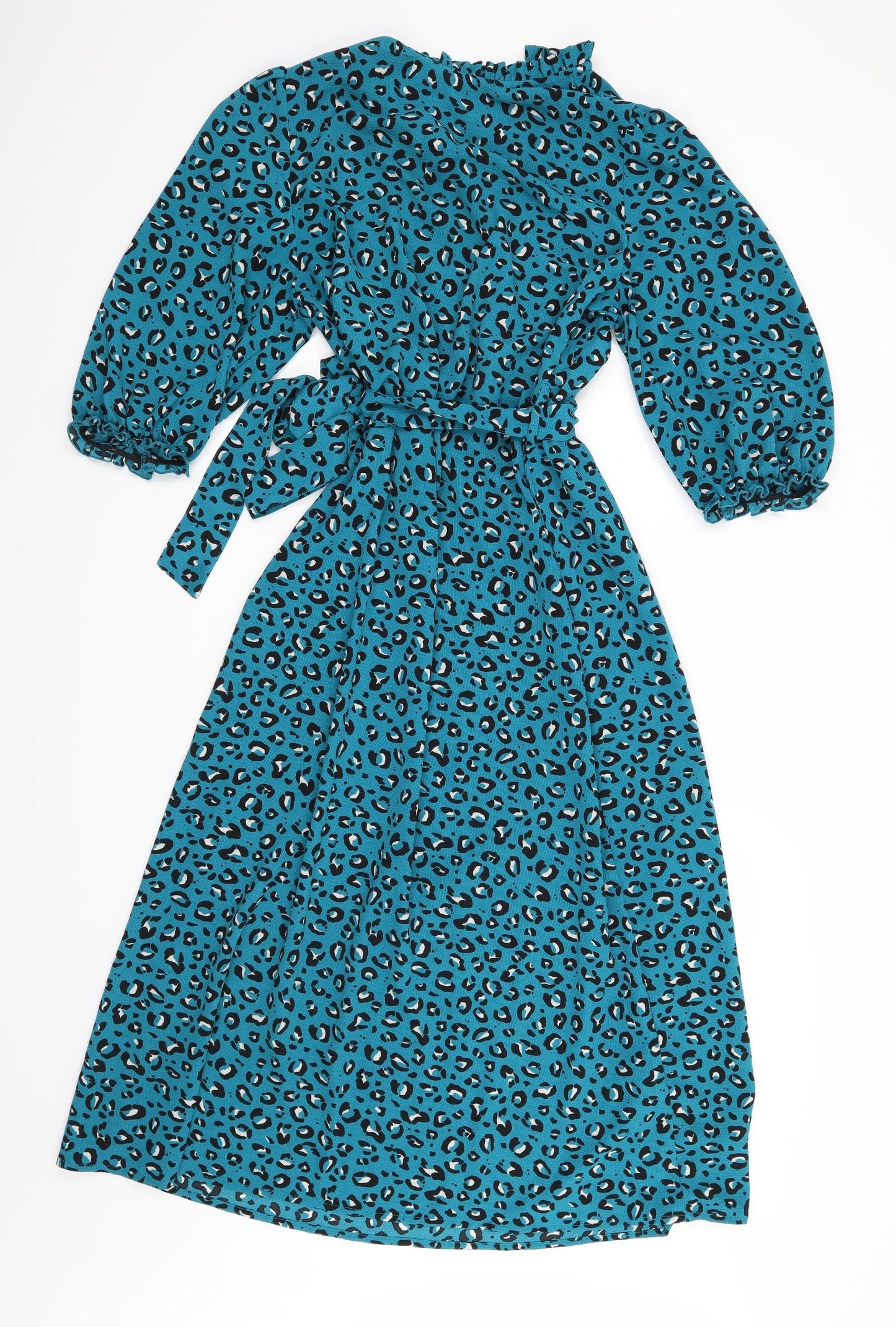 New Look Womens Blue Animal Print  A-Line  Size 14