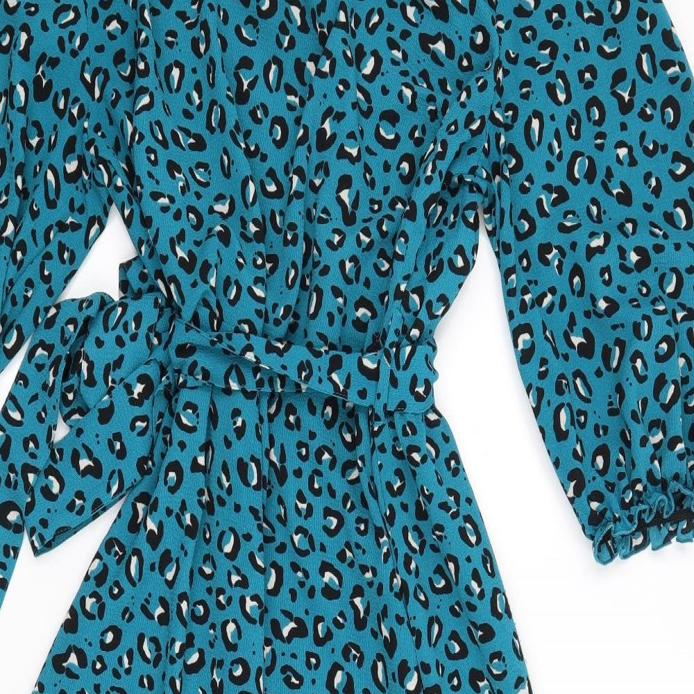 New Look Womens Blue Animal Print  A-Line  Size 14