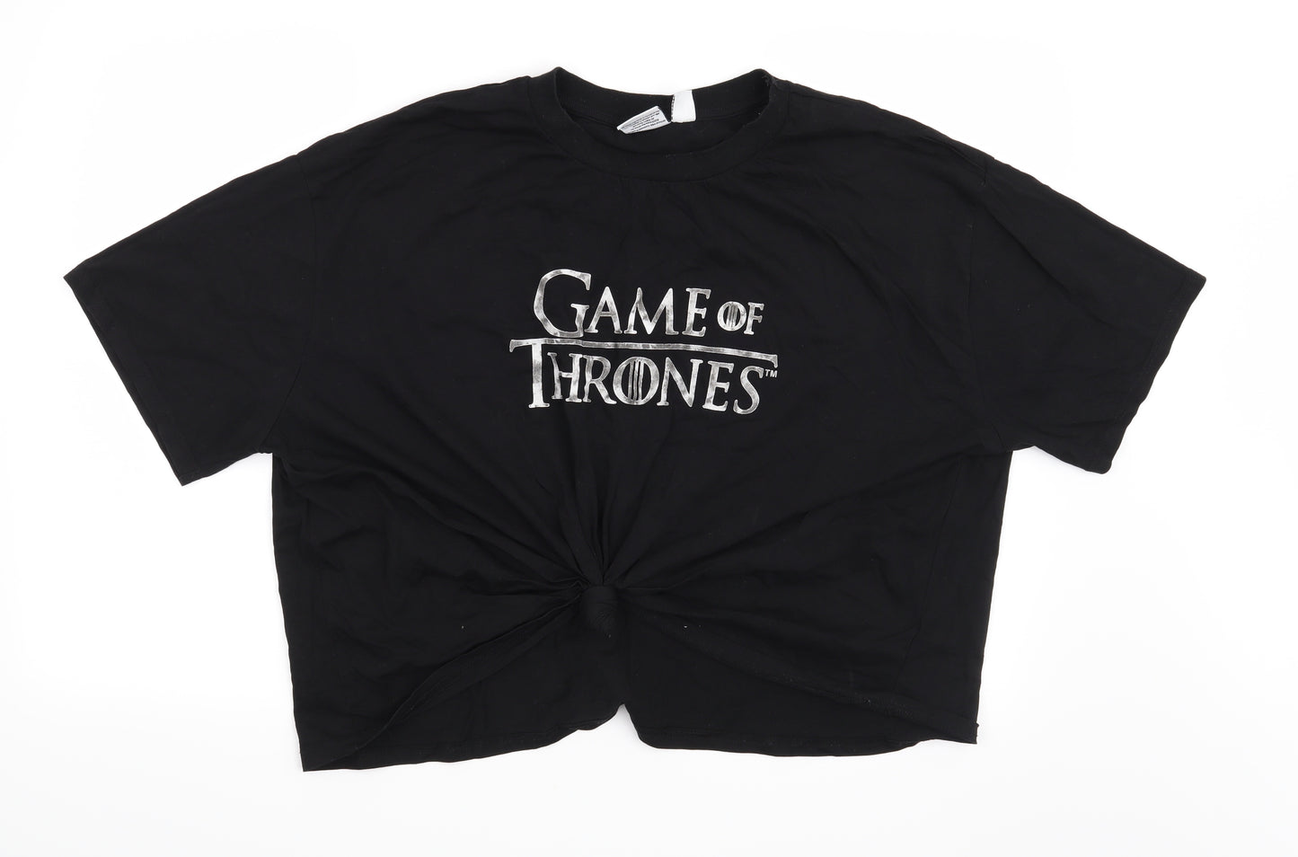 Game Of Thrones Womens Black   Cropped T-Shirt Size 18  - Game Of Thrones