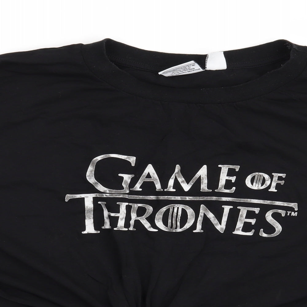Game Of Thrones Womens Black   Cropped T-Shirt Size 18  - Game Of Thrones