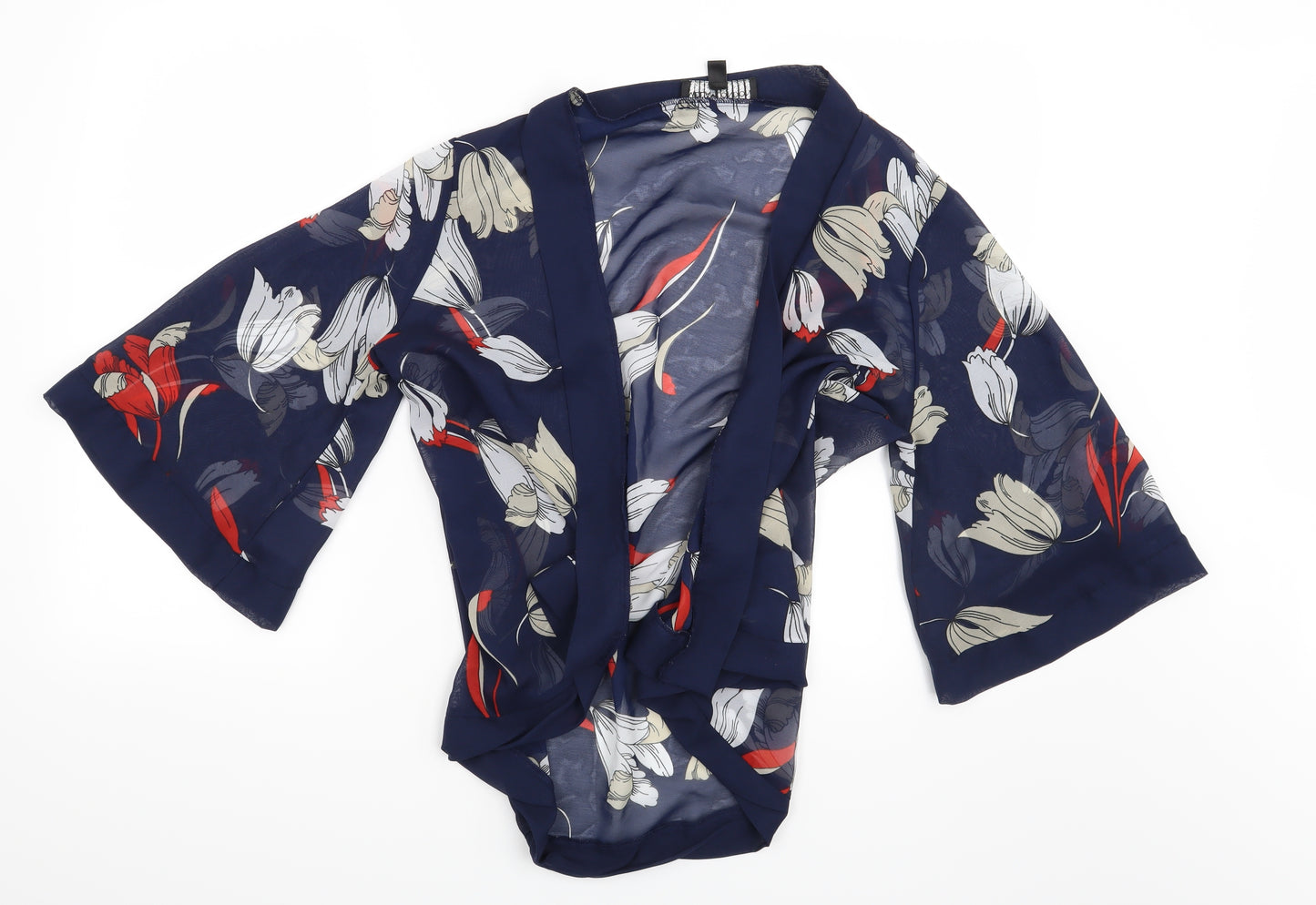 Mela London Womens Blue Floral  Kimono Blouse Size 14