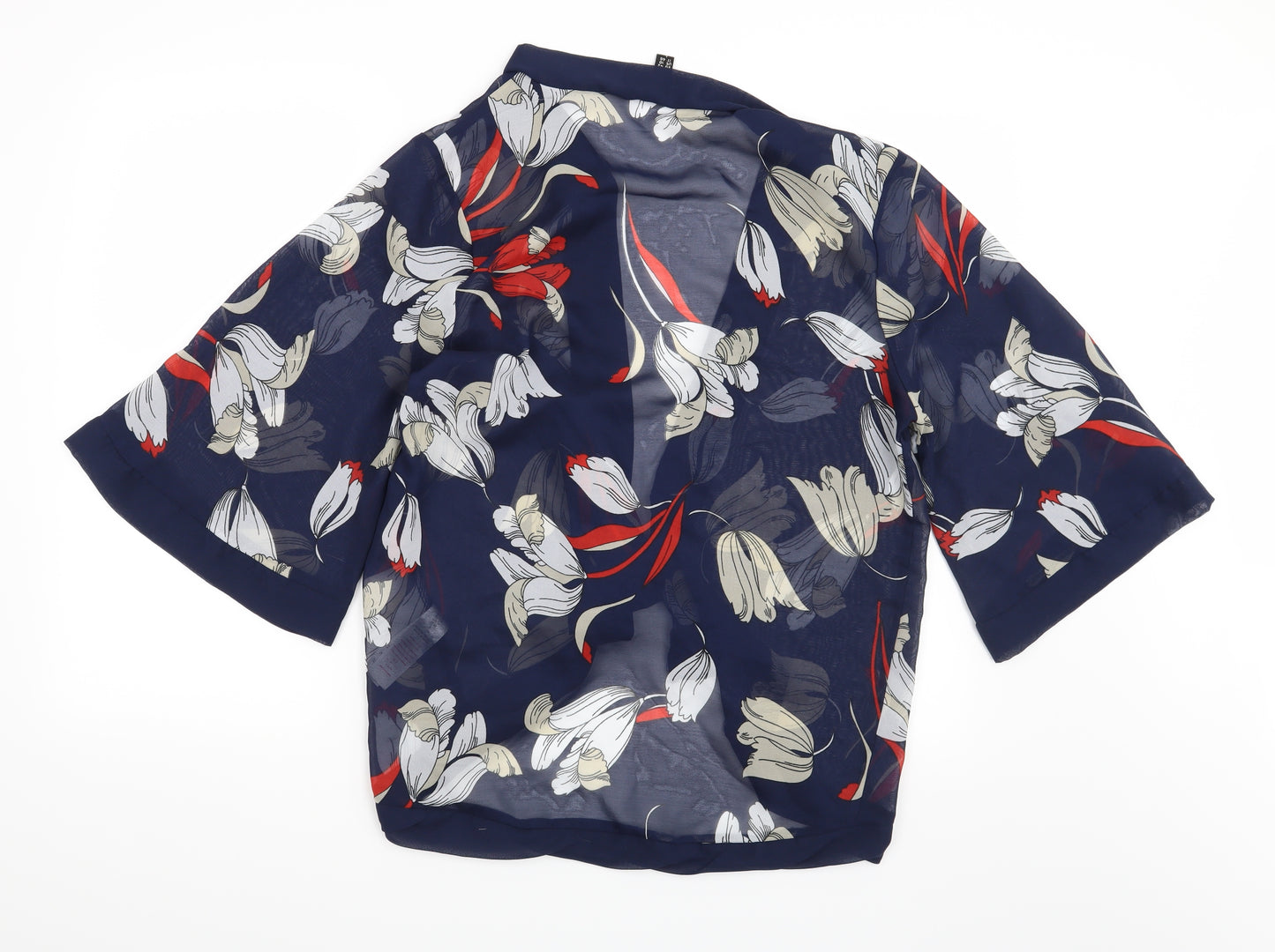 Mela London Womens Blue Floral  Kimono Blouse Size 14