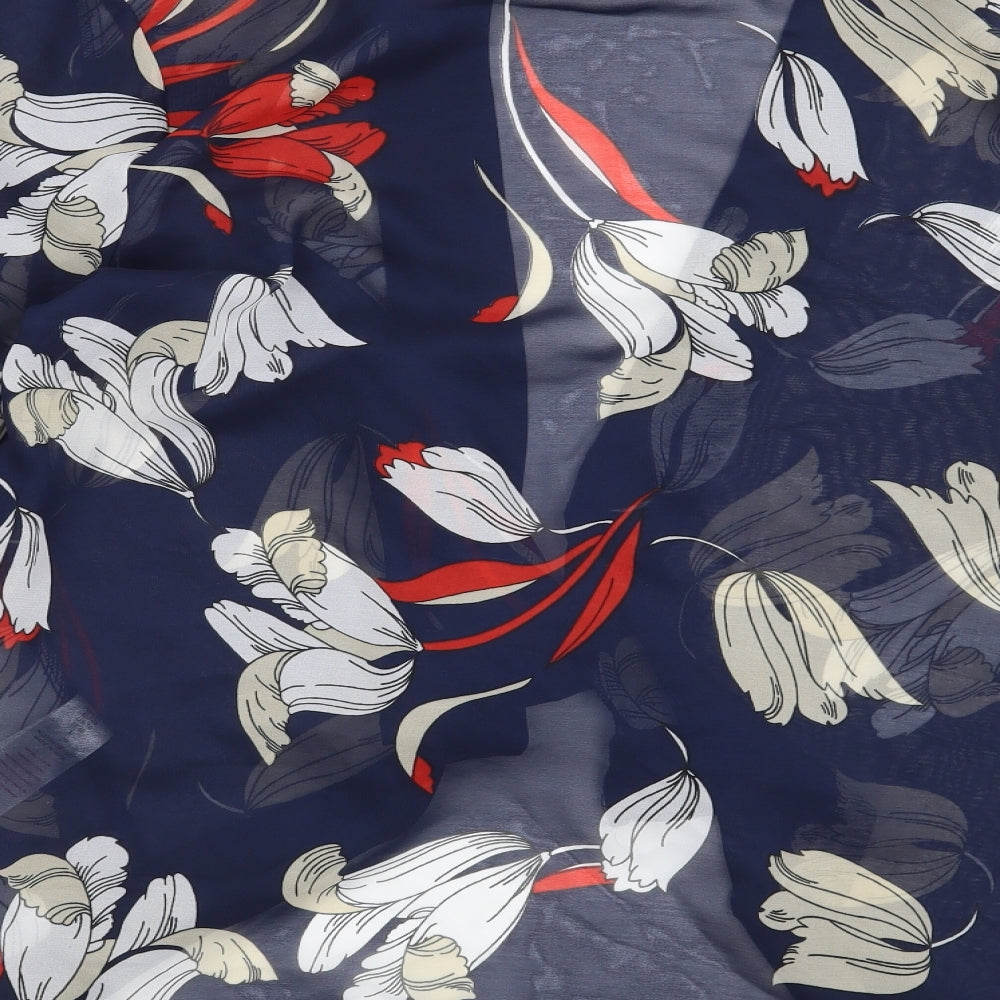 Mela London Womens Blue Floral  Kimono Blouse Size 14
