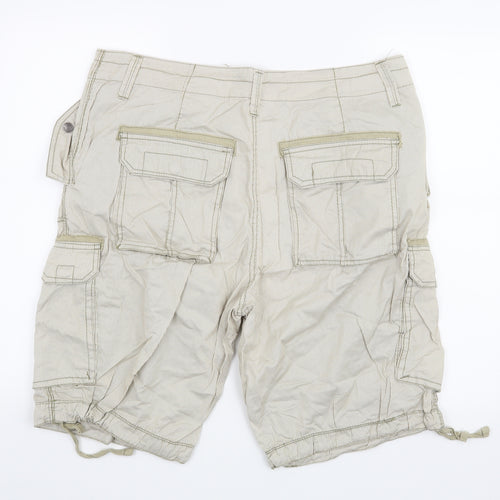 F&F Mens Green Striped  Chino Shorts