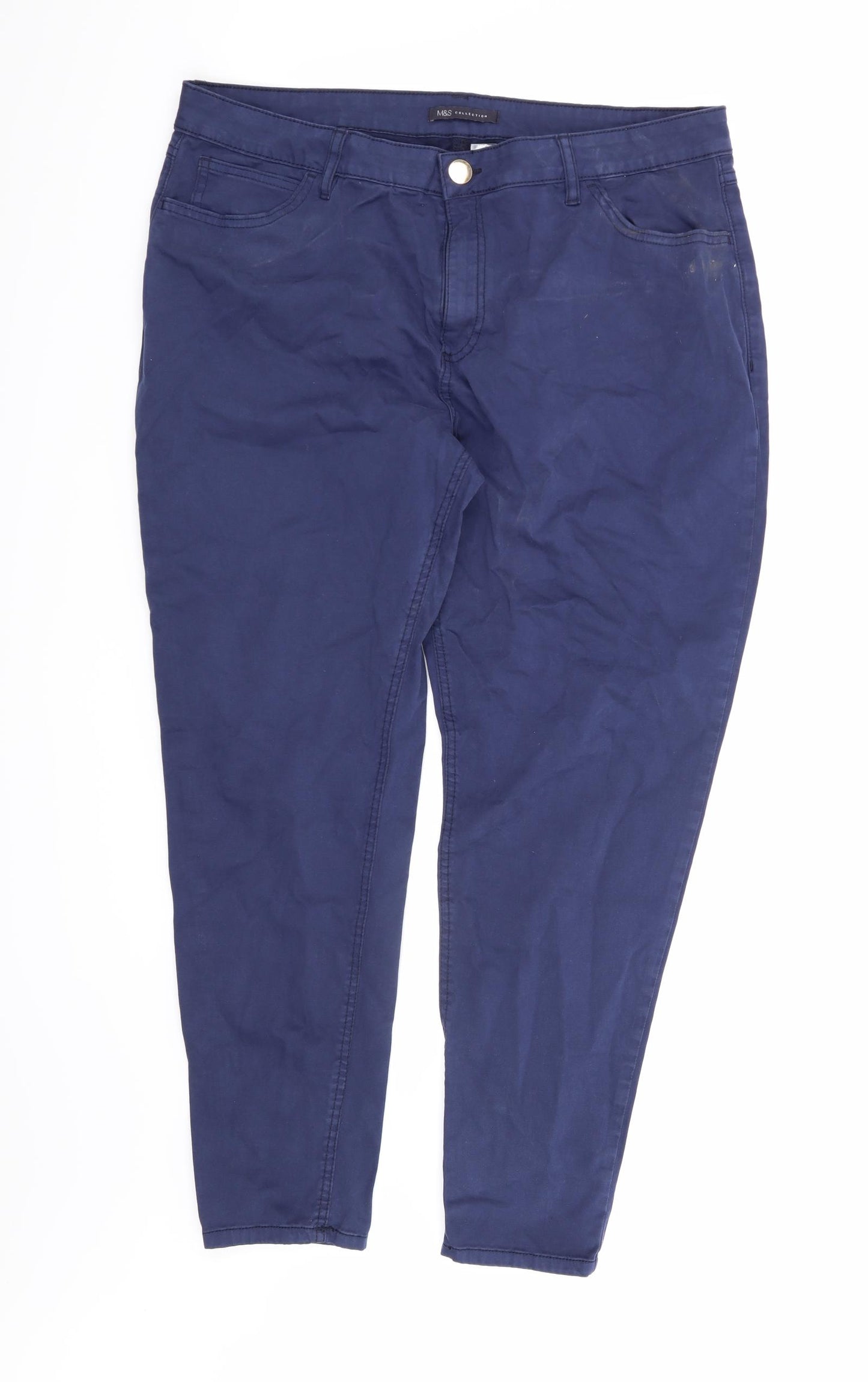 Marks and Spencer Womens Blue   Trousers  Size 18 L27 in