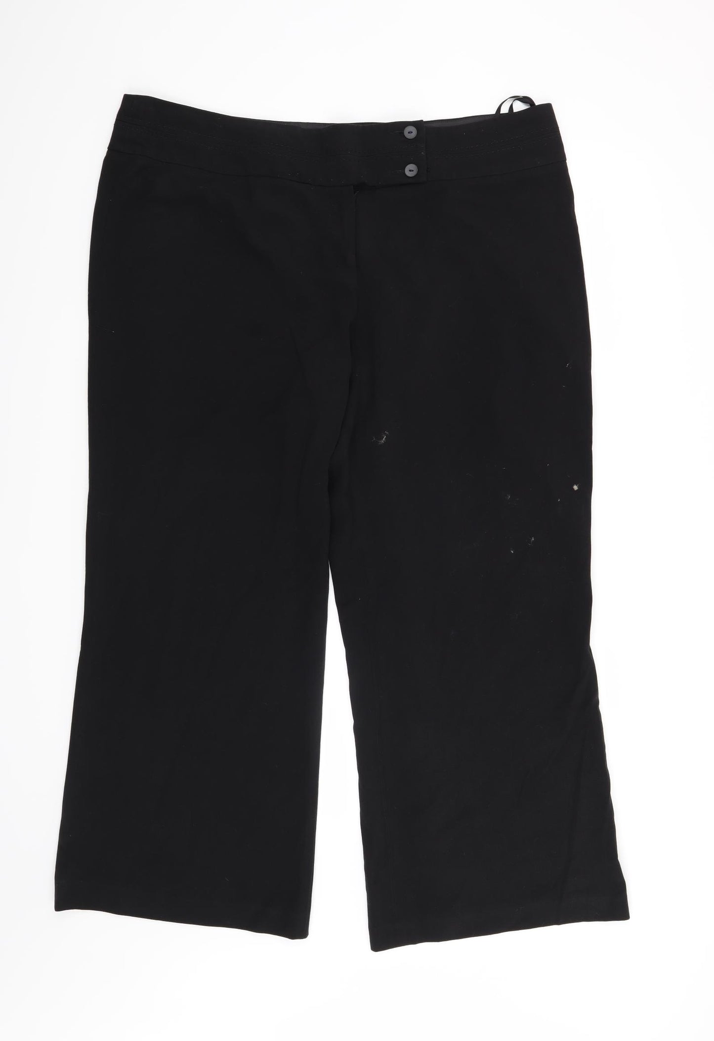 Debenhams Womens Black  Rayon Trousers  Size 18 L28 in