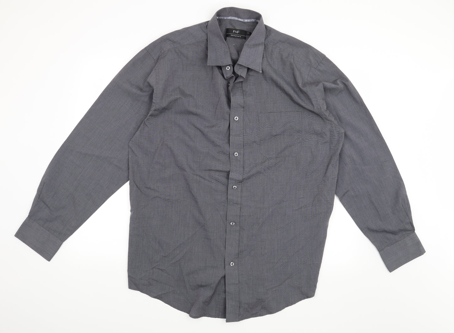 F&F Mens Grey    Dress Shirt Size 17