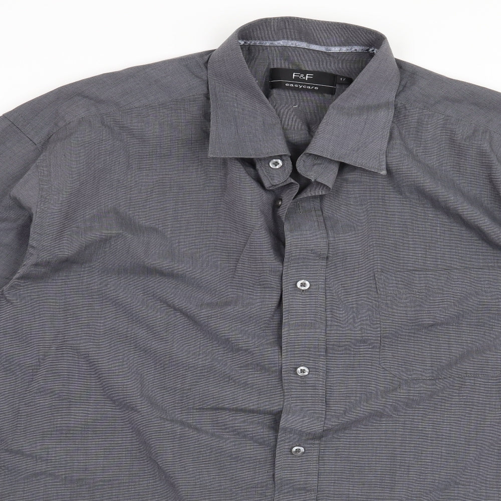 F&F Mens Grey    Dress Shirt Size 17