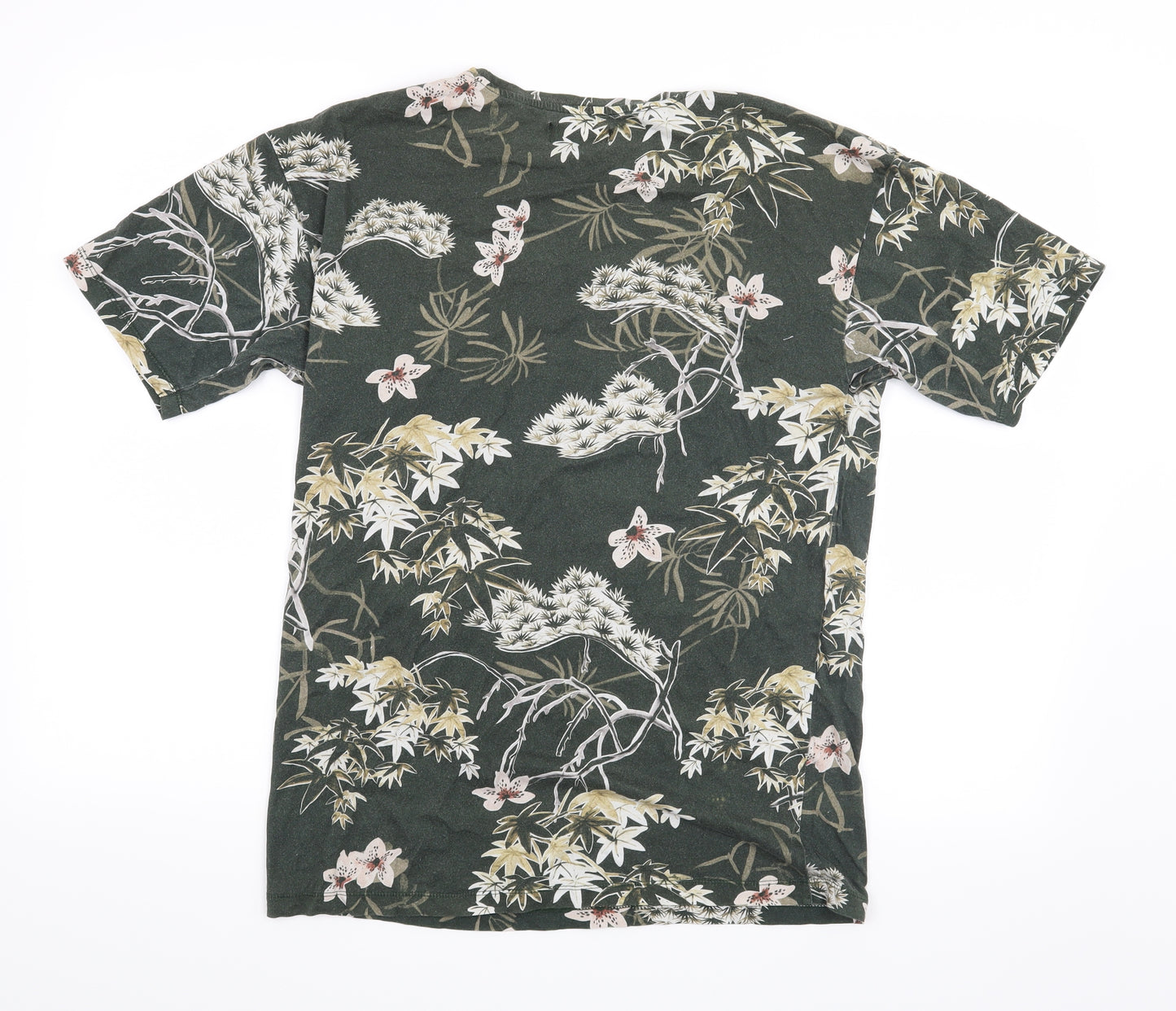 ZARA Man Mens Green Floral   T-Shirt Size L