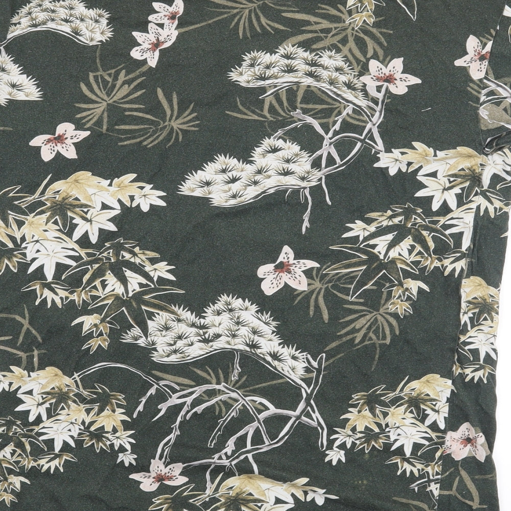 ZARA Man Mens Green Floral   T-Shirt Size L