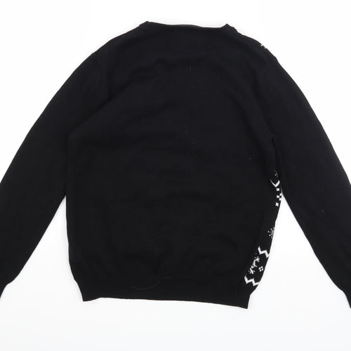 Primark Boys Black  Knit Pullover Jumper Size 9-10 Years  - Christmas Jumper