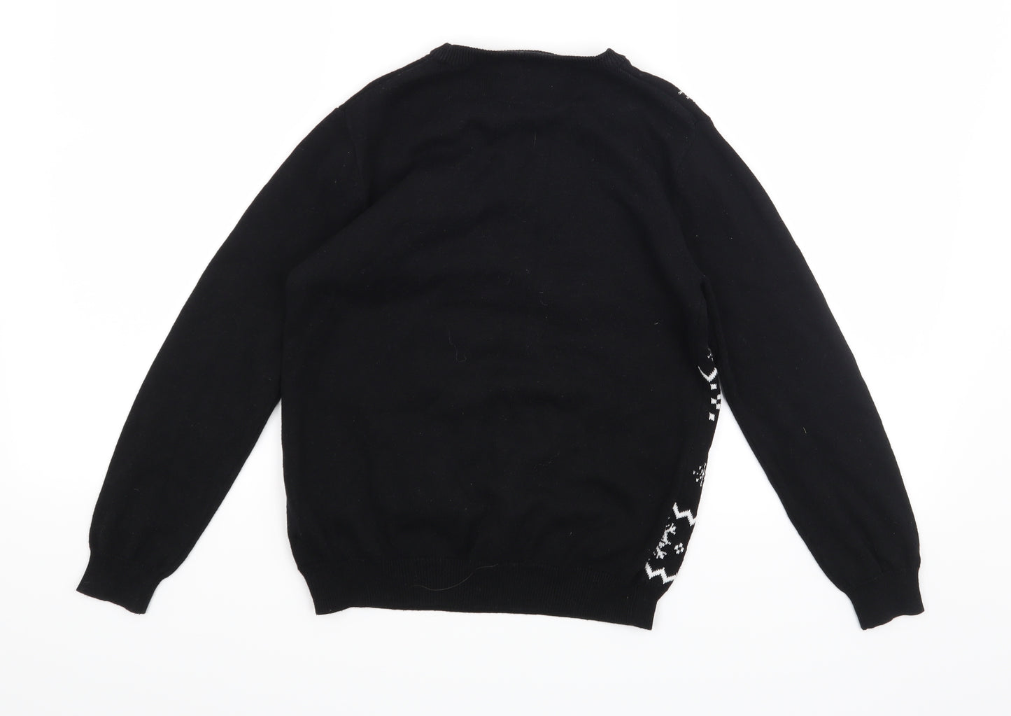 Primark Boys Black  Knit Pullover Jumper Size 9-10 Years  - Christmas Jumper