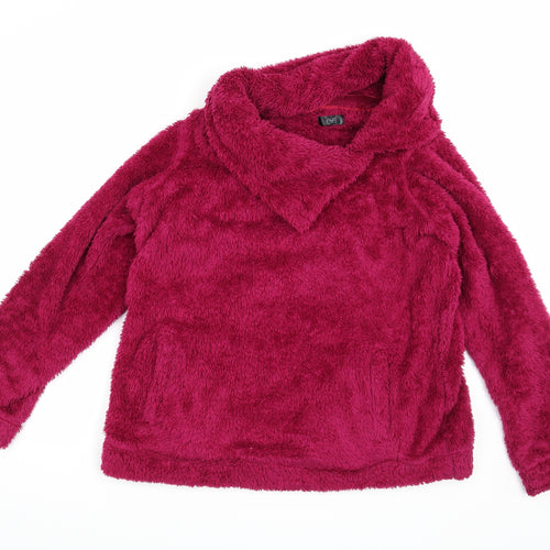 F&F Womens Pink  Fleece Top Pyjama Top Size 12