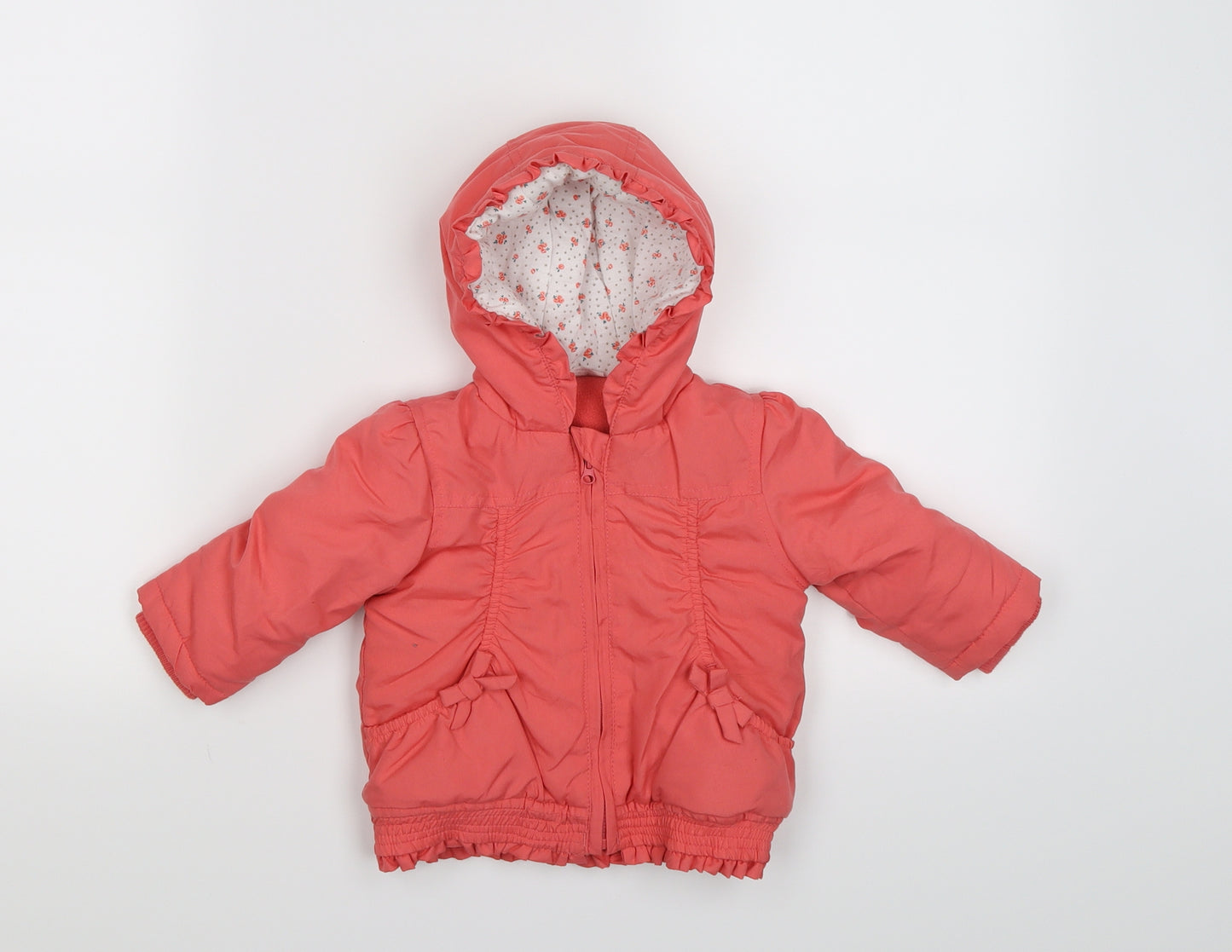 tesco Girls Pink   Parka Coat Size 6-9 Months