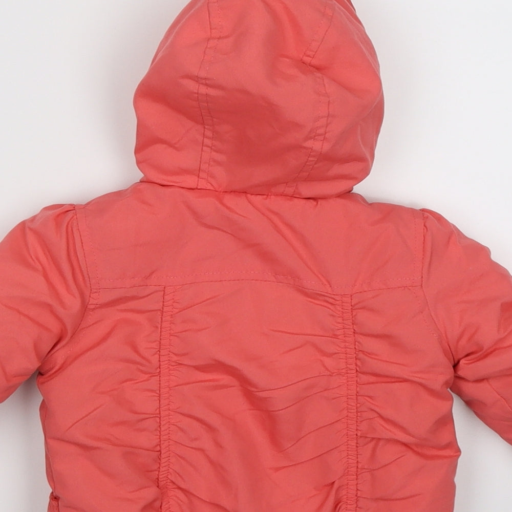 tesco Girls Pink   Parka Coat Size 6-9 Months