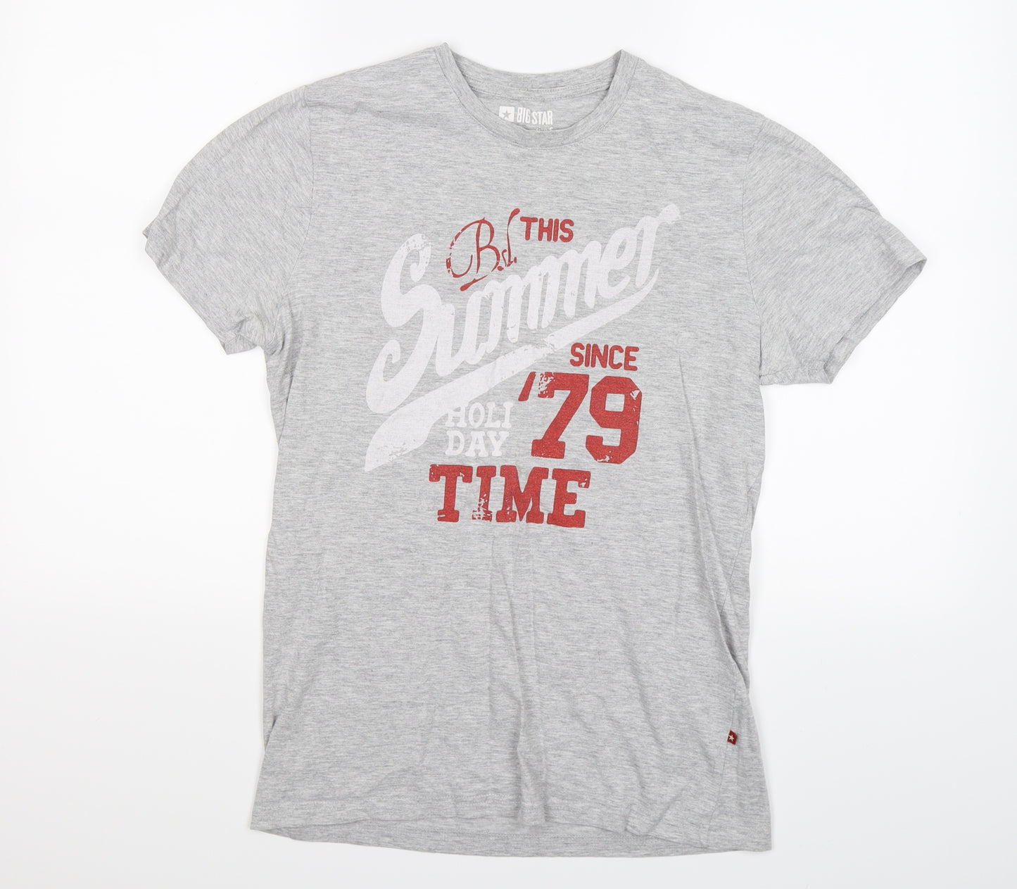 BIG STAR Mens Grey    T-Shirt Size S  - summer