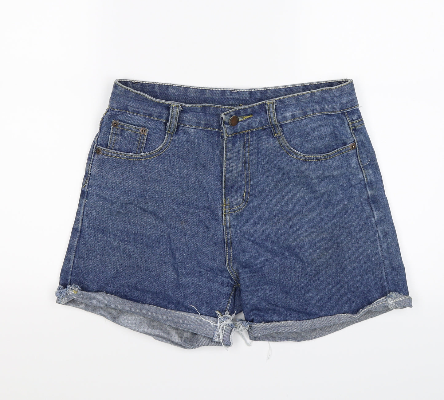 Preworn Womens Blue  Denim Cut-Off Shorts Size 12