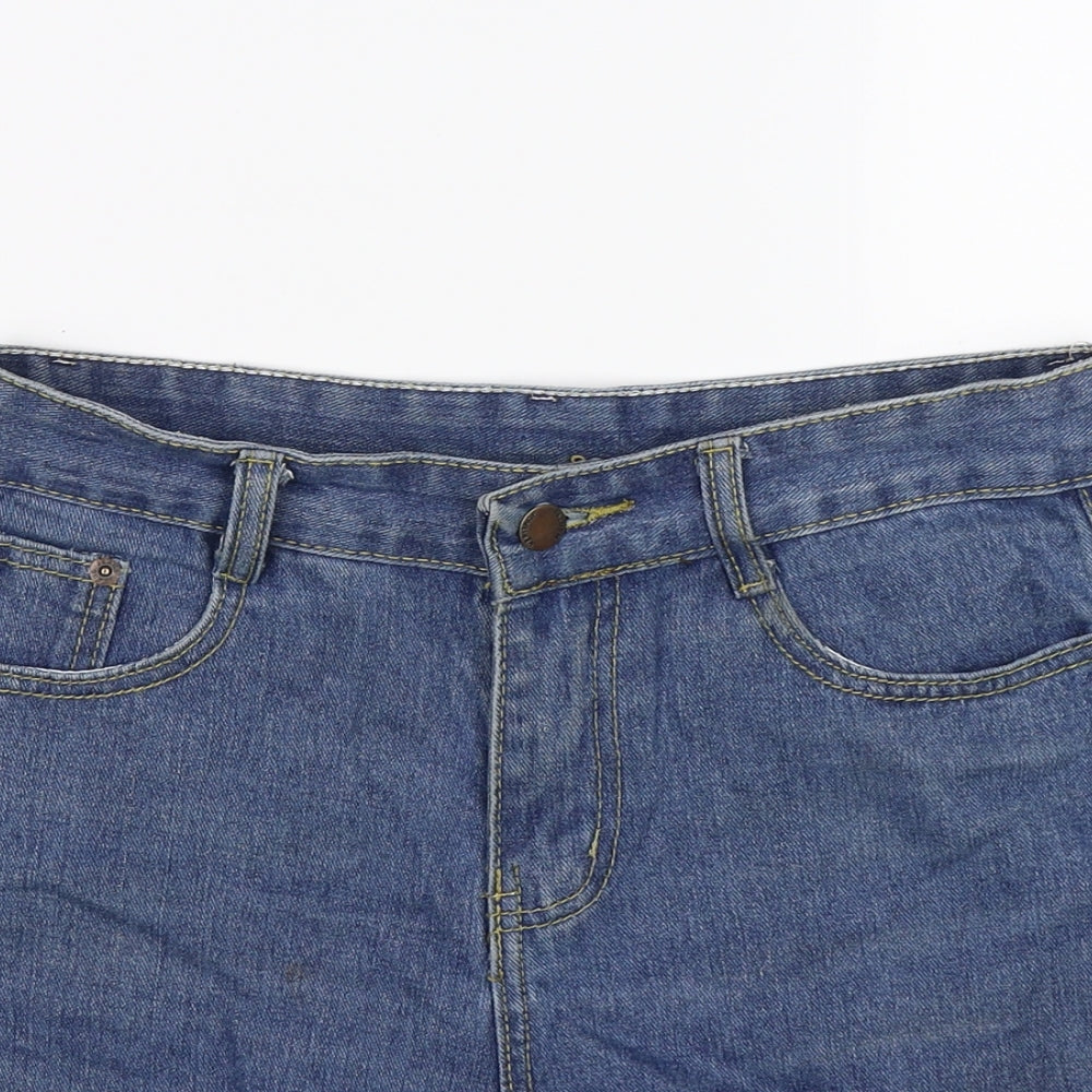 Preworn Womens Blue  Denim Cut-Off Shorts Size 12