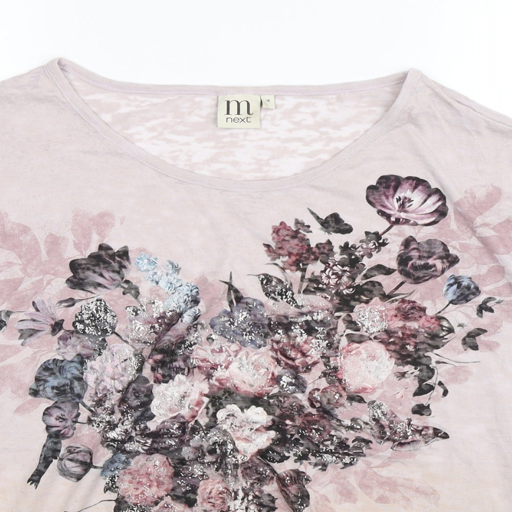 NEXT Womens Pink Floral  Tunic T-Shirt Size 16