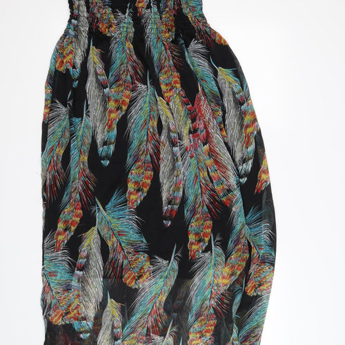 New Look Womens Black Floral Chiffon Maxi  Size M