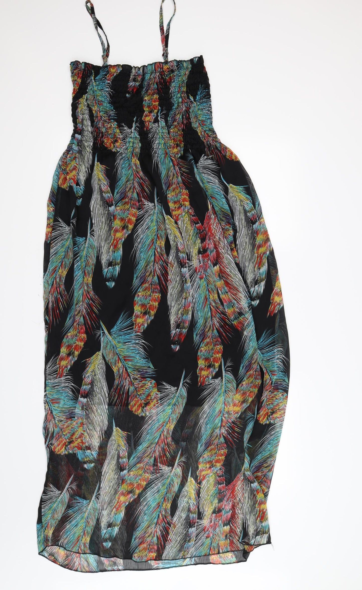 New Look Womens Black Floral Chiffon Maxi  Size M