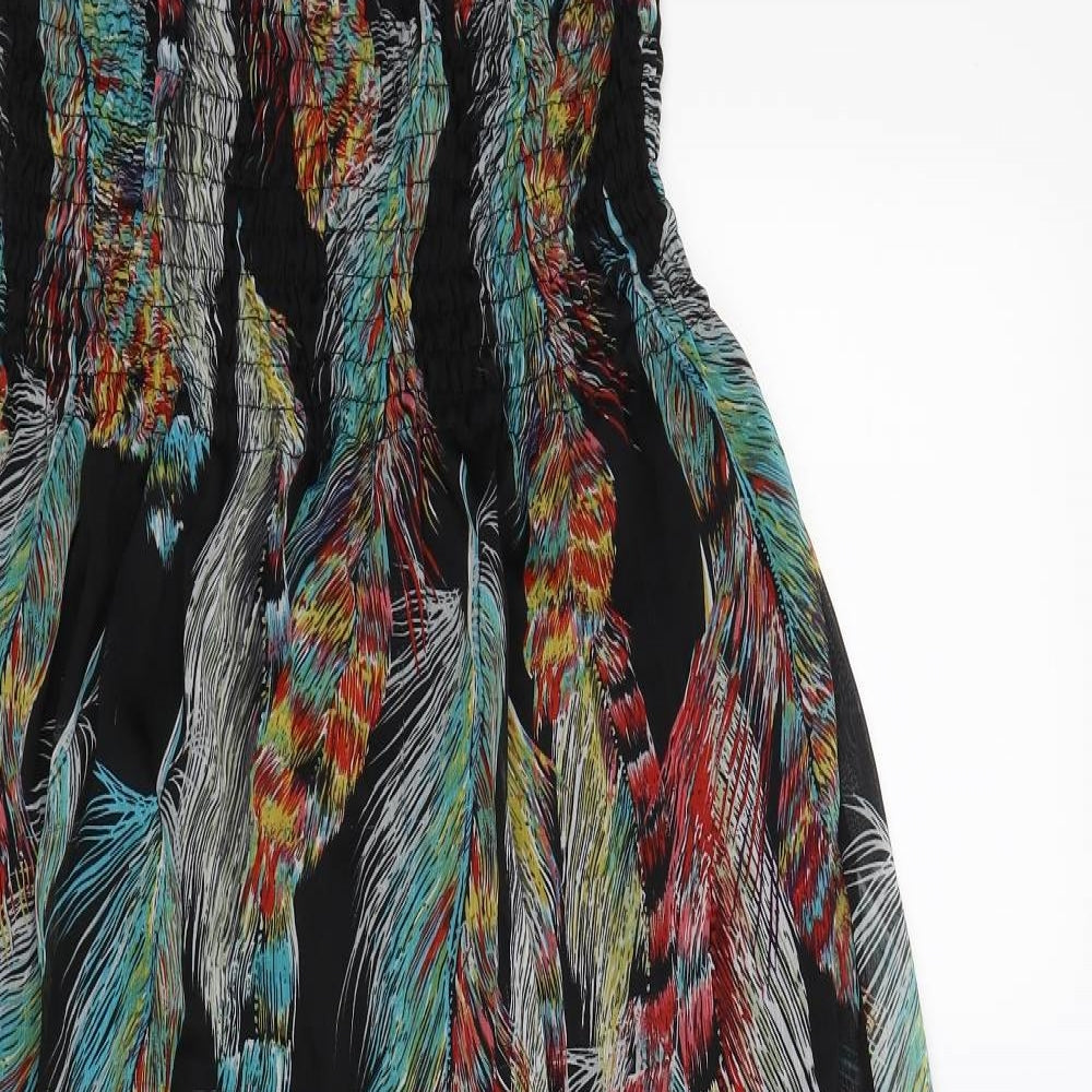 New Look Womens Black Floral Chiffon Maxi  Size M