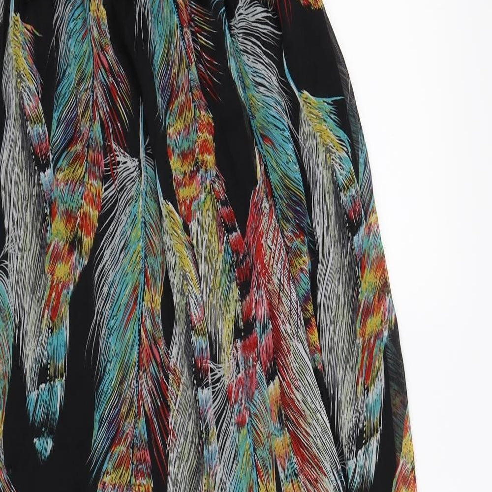 New Look Womens Black Floral Chiffon Maxi  Size M