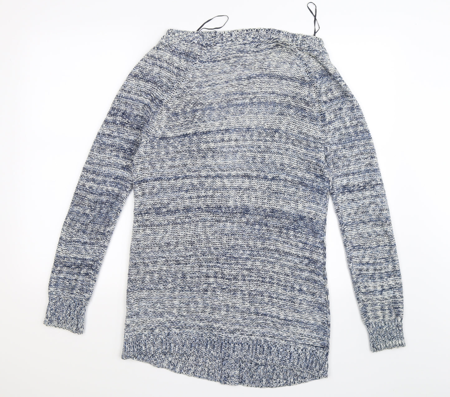 F&F Womens Blue Striped Knit Cardigan Jumper Size 12
