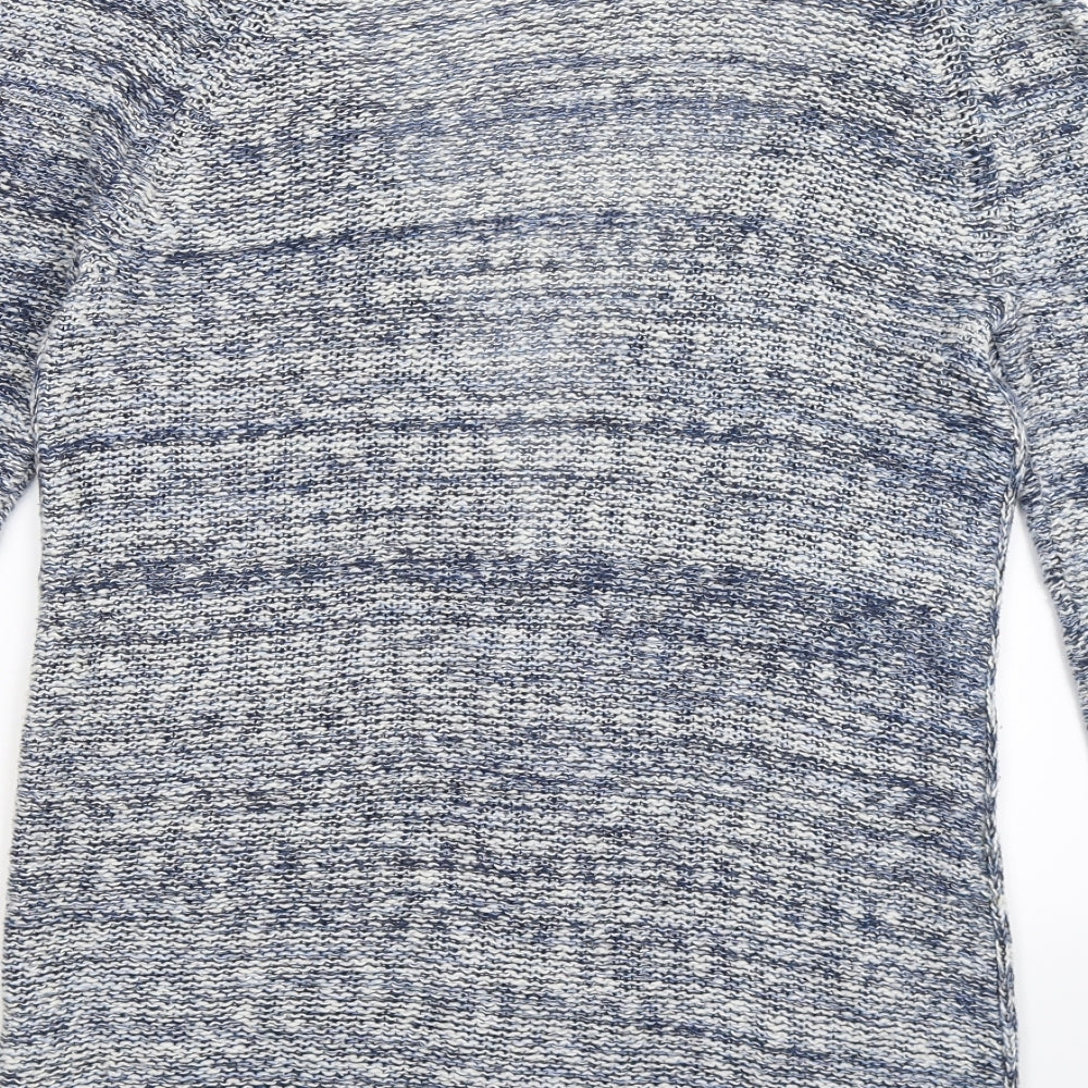 F&F Womens Blue Striped Knit Cardigan Jumper Size 12
