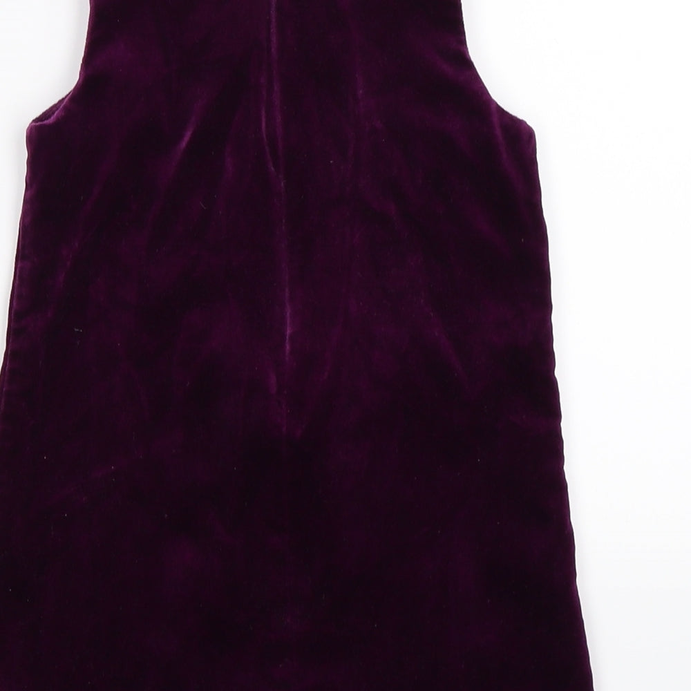 NEXT Girls Purple Floral Velour Shift  Size 3 Years