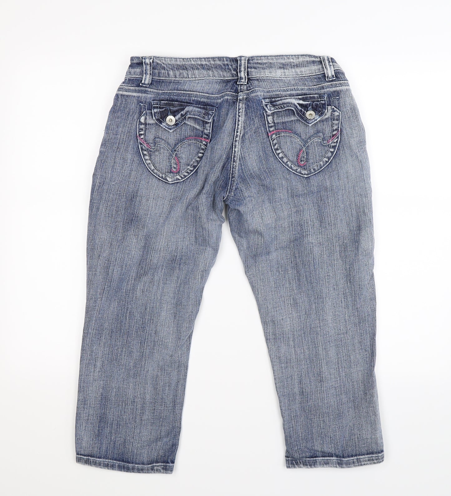 TRUE 2 U Womens Blue  Denim Cut-Off Shorts Size 12