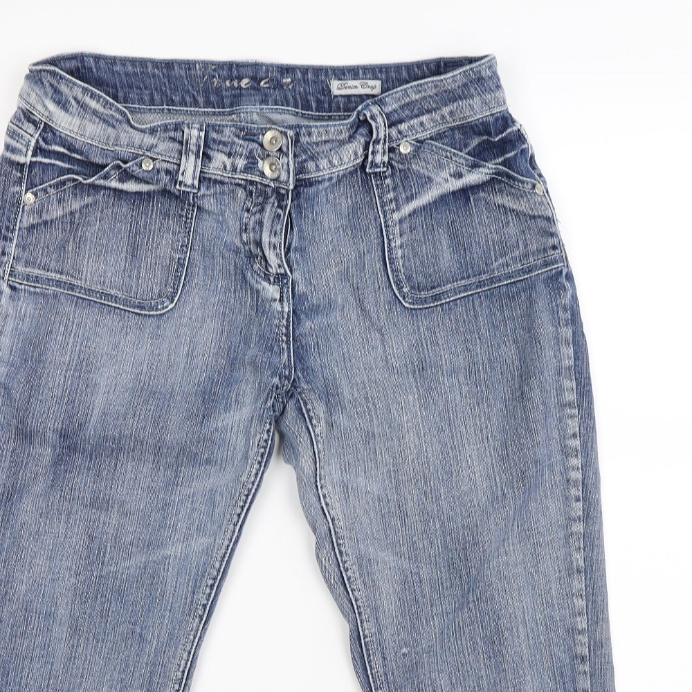 TRUE 2 U Womens Blue  Denim Cut-Off Shorts Size 12
