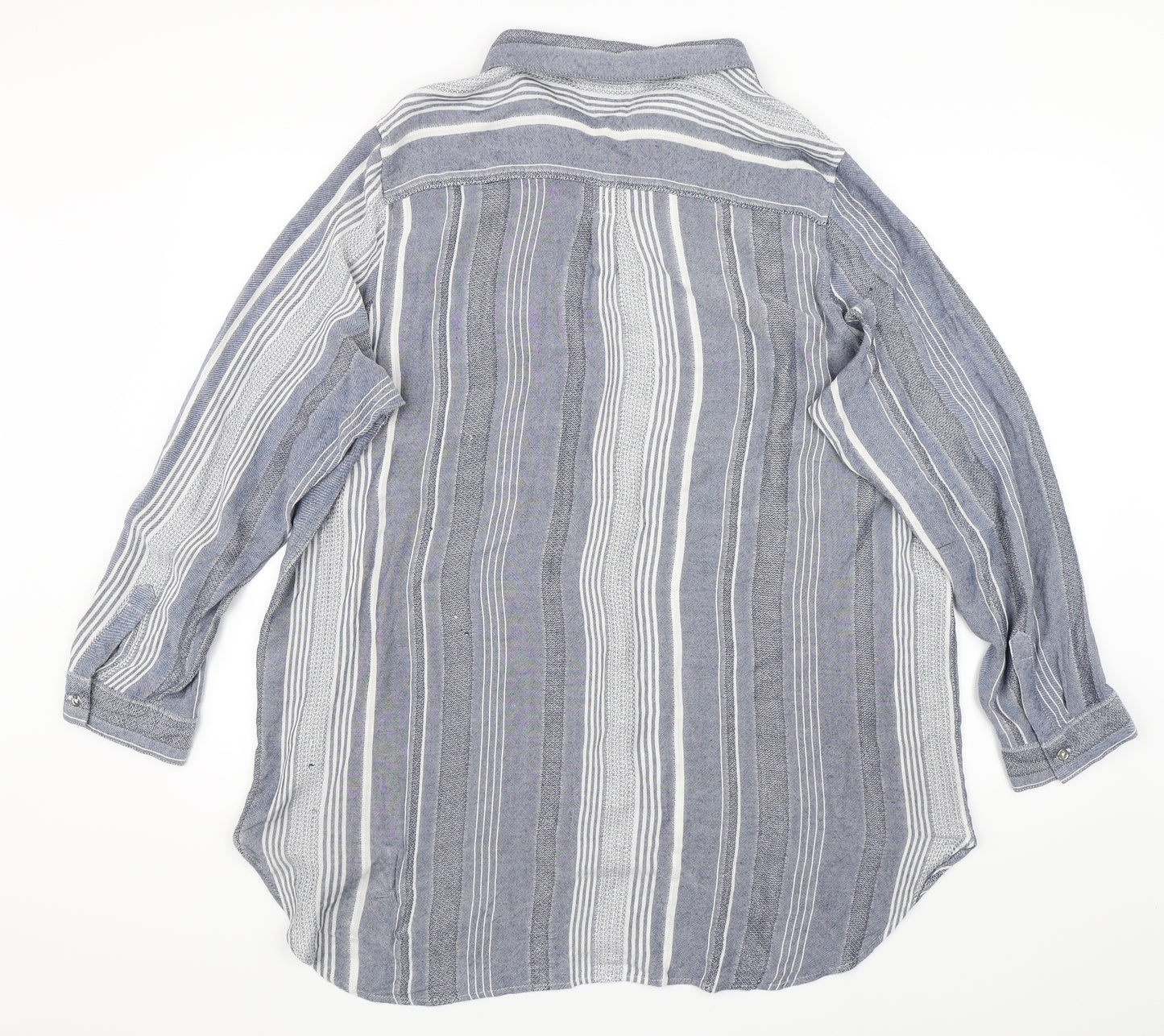 George Womens Blue Striped  Basic Button-Up Size 24