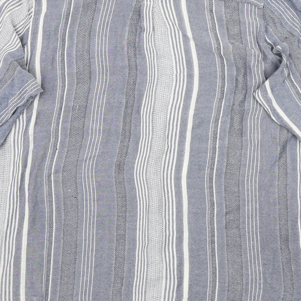 George Womens Blue Striped  Basic Button-Up Size 24