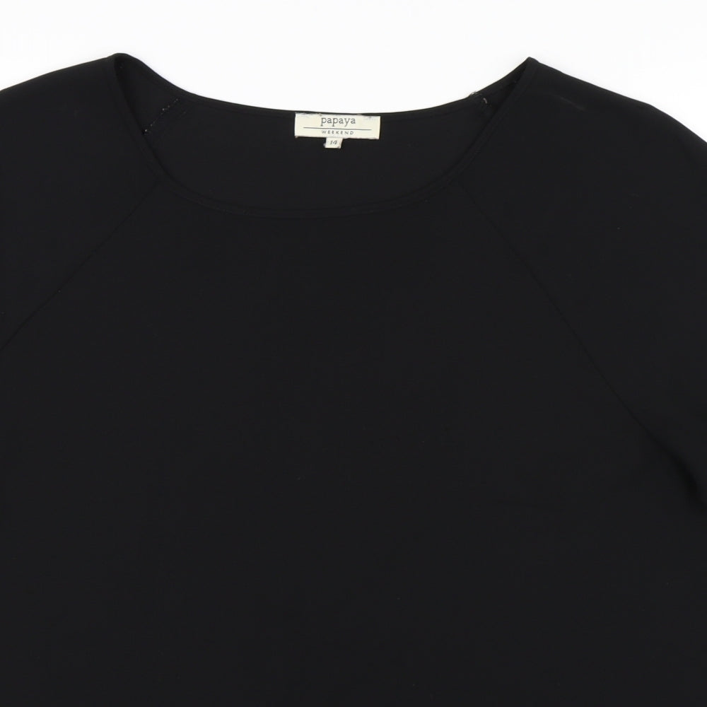 Papaya Womens Black   Basic Blouse Size 14