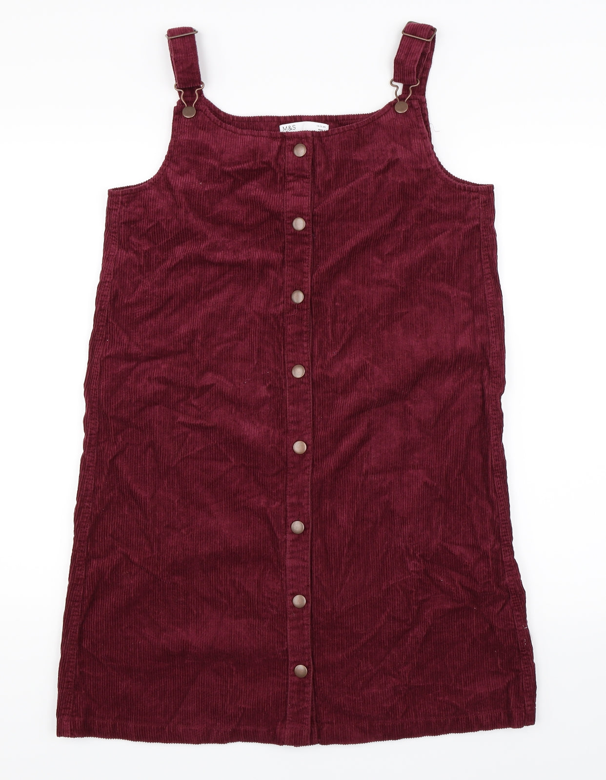 Marks and Spencer Girls Purple  Corduroy Pinafore/Dungaree Dress  Size 14-15 Years