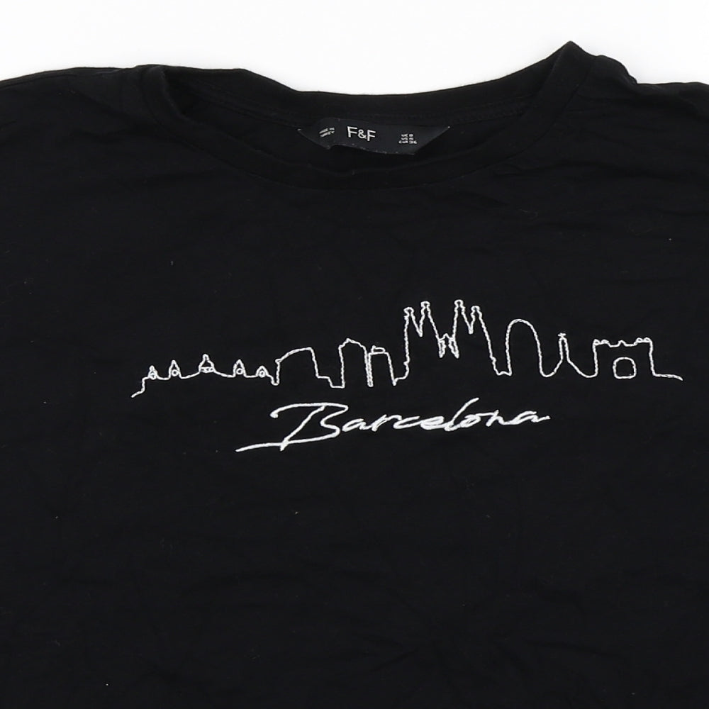 F&F Womens Black   Basic T-Shirt Size 8