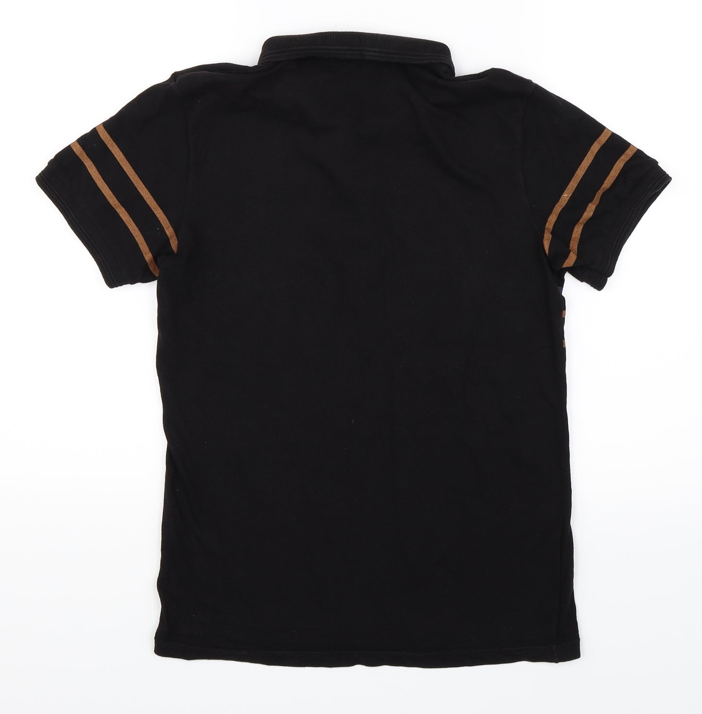 Ralph Lauren Mens Black Striped   Polo Size S