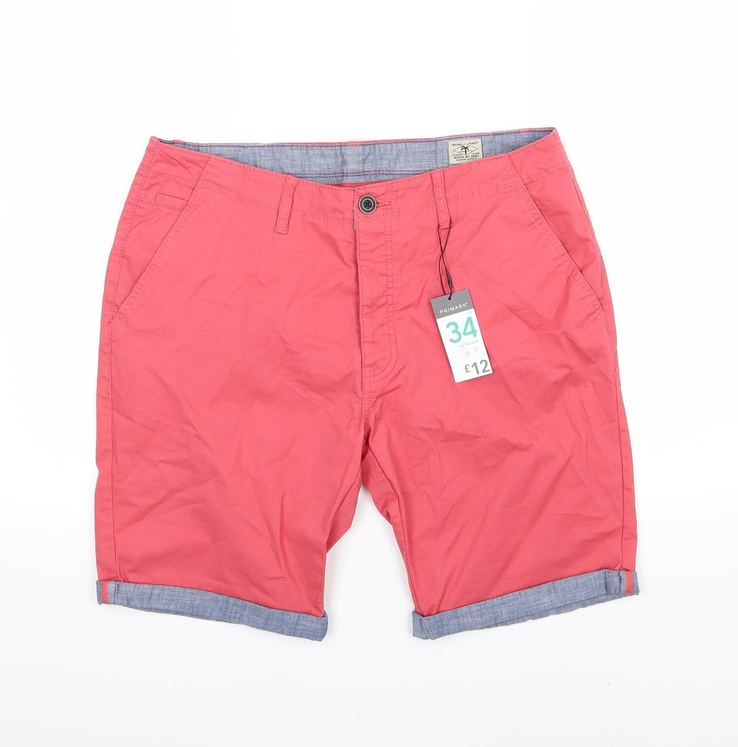 Primark Mens Red   Chino Shorts Size 34