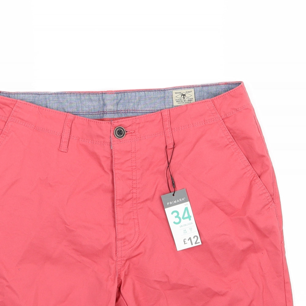 Primark Mens Red   Chino Shorts Size 34