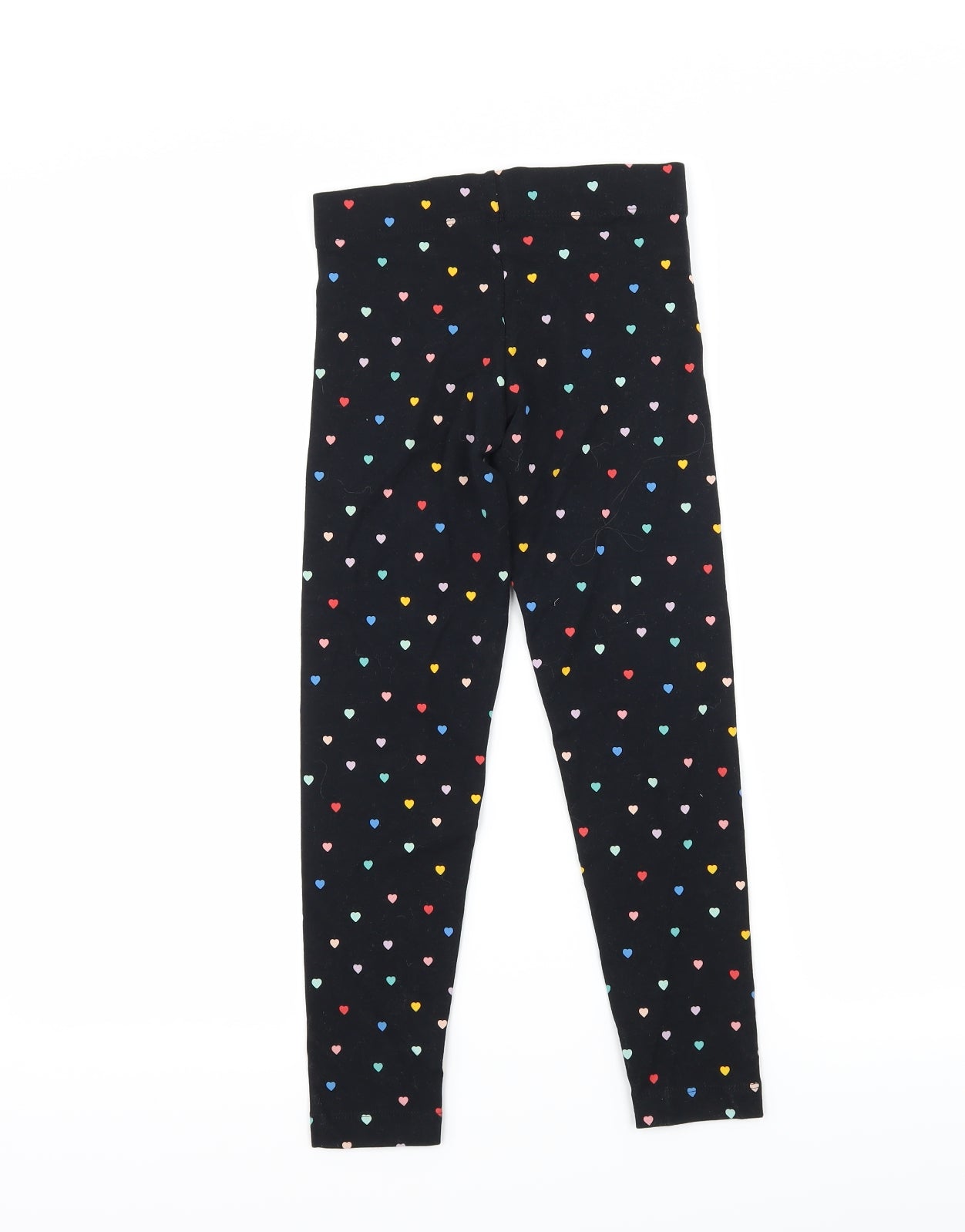 Marks and Spencer Girls Black   Capri Trousers Size 8-9 Years - Love heart print leggings